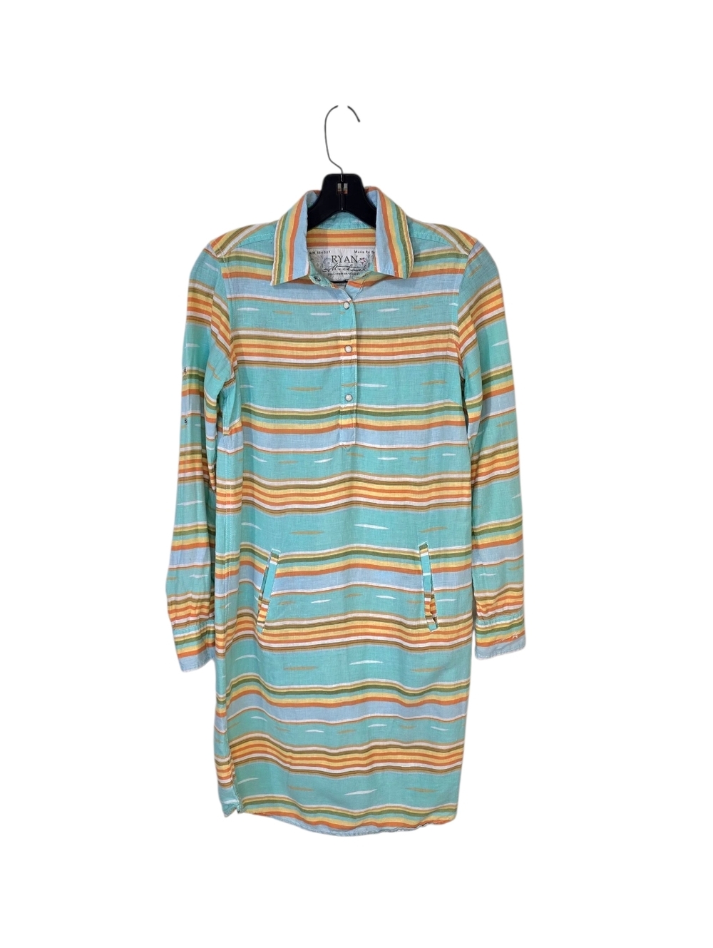 Ryan Michael Western Serape Shirt Dress Women's Small Stripes